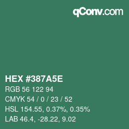 Color code: HEX #387A5E | qconv.com