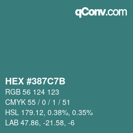 Color code: HEX #387C7B | qconv.com