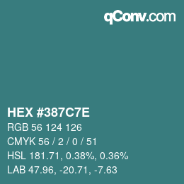 Color code: HEX #387C7E | qconv.com