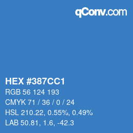 カラーコード: HEX #387CC1 | qconv.com