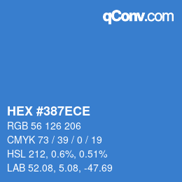 Color code: HEX #387ECE | qconv.com