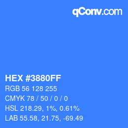 カラーコード: HEX #3880FF | qconv.com