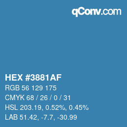 Color code: HEX #3881AF | qconv.com