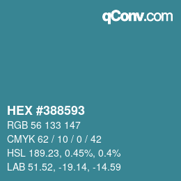Color code: HEX #388593 | qconv.com