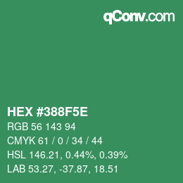 Color code: HEX #388F5E | qconv.com