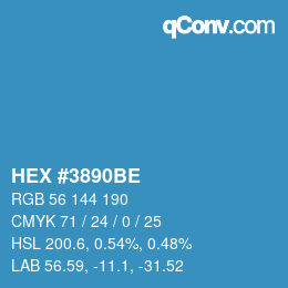 Code couleur: HEX #3890BE | qconv.com