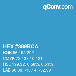 Color code: HEX #389BCA | qconv.com