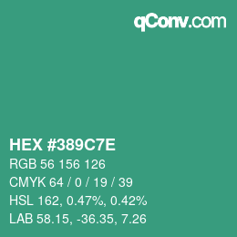Color code: HEX #389C7E | qconv.com
