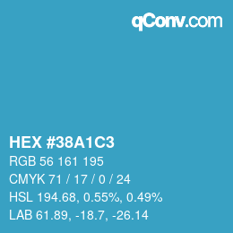 カラーコード: HEX #38A1C3 | qconv.com