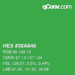 Color code: HEX #38A848 | qconv.com