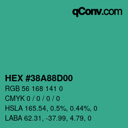Color code: HEX #38A88D00 | qconv.com