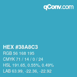 Color code: HEX #38A8C3 | qconv.com