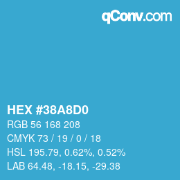 カラーコード: HEX #38A8D0 | qconv.com