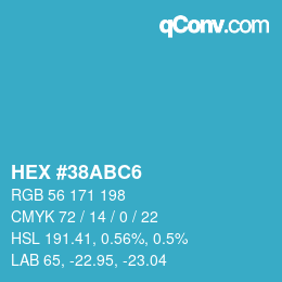 Color code: HEX #38ABC6 | qconv.com