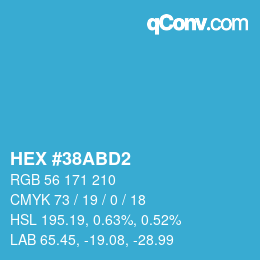 Color code: HEX #38ABD2 | qconv.com