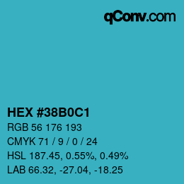カラーコード: HEX #38B0C1 | qconv.com
