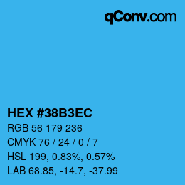 Color code: HEX #38B3EC | qconv.com