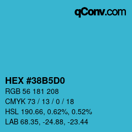 カラーコード: HEX #38B5D0 | qconv.com