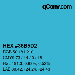 Color code: HEX #38B5D2 | qconv.com