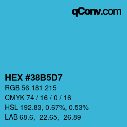 颜色代码: HEX #38B5D7 | qconv.com