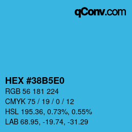 Color code: HEX #38B5E0 | qconv.com