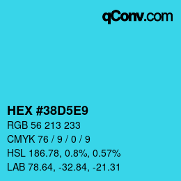 Color code: HEX #38D5E9 | qconv.com