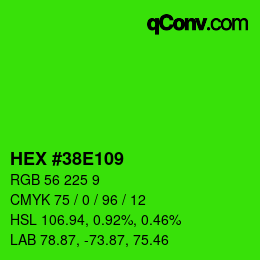 Color code: HEX #38E109 | qconv.com
