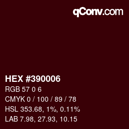 Color code: HEX #390006 | qconv.com