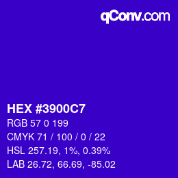 Color code: HEX #3900C7 | qconv.com
