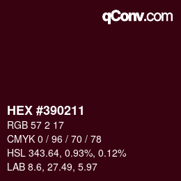 Color code: HEX #390211 | qconv.com