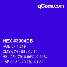 Farbcode: HEX #3904DB | qconv.com
