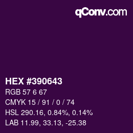 カラーコード: HEX #390643 | qconv.com
