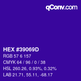 Código de color: HEX #39069D | qconv.com