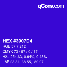 カラーコード: HEX #3907D4 | qconv.com
