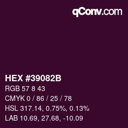 Color code: HEX #39082B | qconv.com