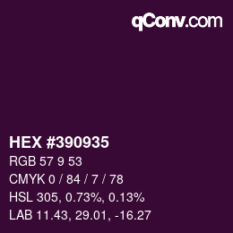Color code: HEX #390935 | qconv.com