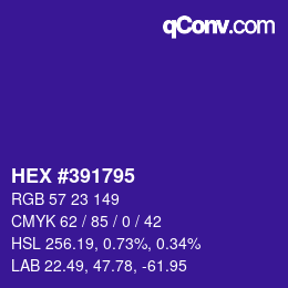 Color code: HEX #391795 | qconv.com