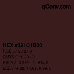 Color code: HEX #391C1B00 | qconv.com