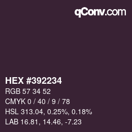Color code: HEX #392234 | qconv.com