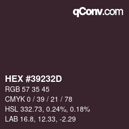 カラーコード: HEX #39232D | qconv.com
