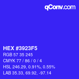Color code: HEX #3923F5 | qconv.com