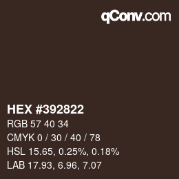 Color code: HEX #392822 | qconv.com