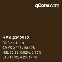 カラーコード: HEX #392912 | qconv.com