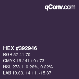 Color code: HEX #392946 | qconv.com