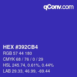 カラーコード: HEX #392CB4 | qconv.com