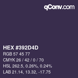 Color code: HEX #392D4D | qconv.com