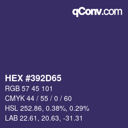 Color code: HEX #392D65 | qconv.com