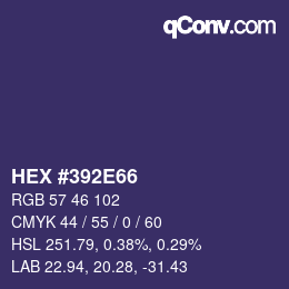 Color code: HEX #392E66 | qconv.com