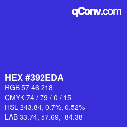 Color code: HEX #392EDA | qconv.com