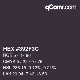 Color code: HEX #392F3C | qconv.com